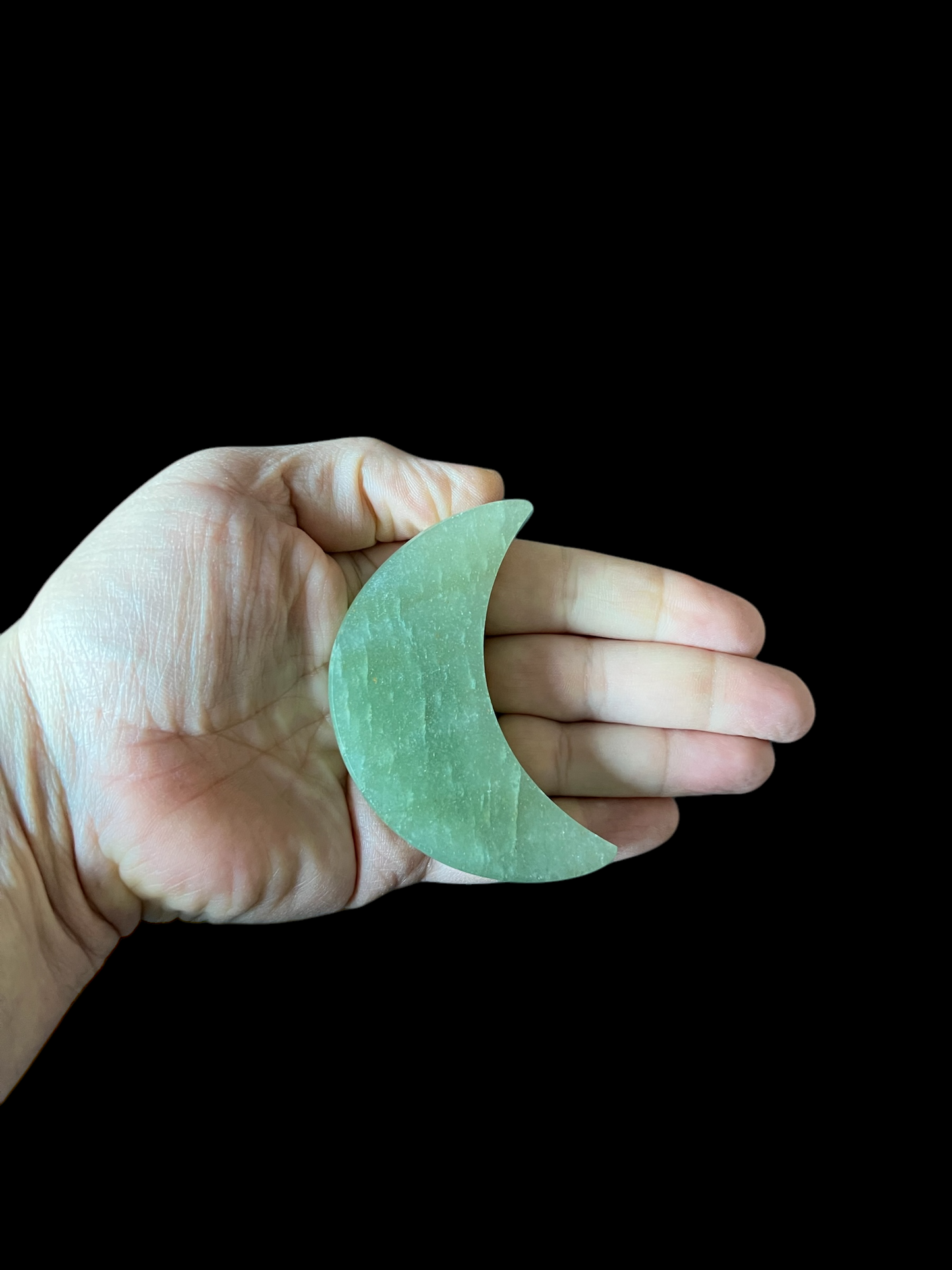 Moon Carving 3" Green Adventurine