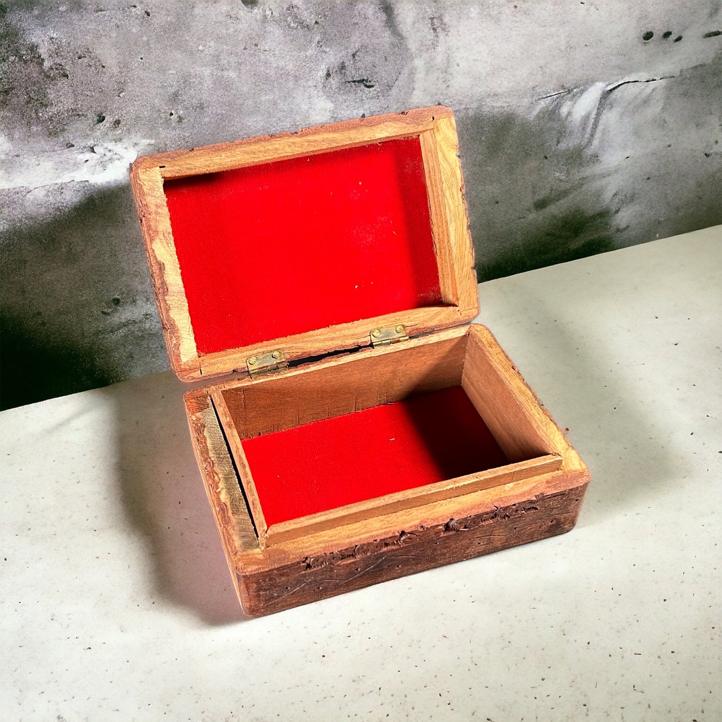 4"x6" Carved Wooden Box Elephant