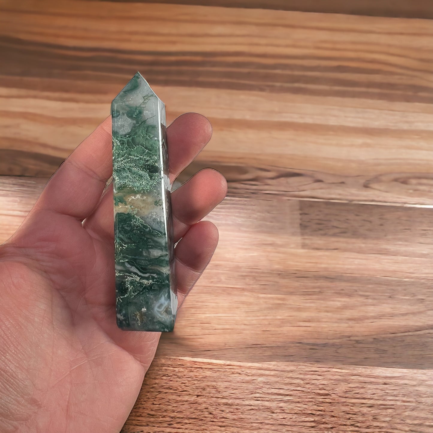 Small Moss Agate Tower