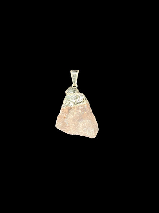 Raw Rose Quartz Pendant
