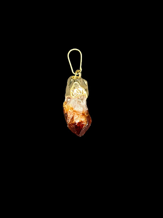 Citrine Single Point Pendant (Gold)