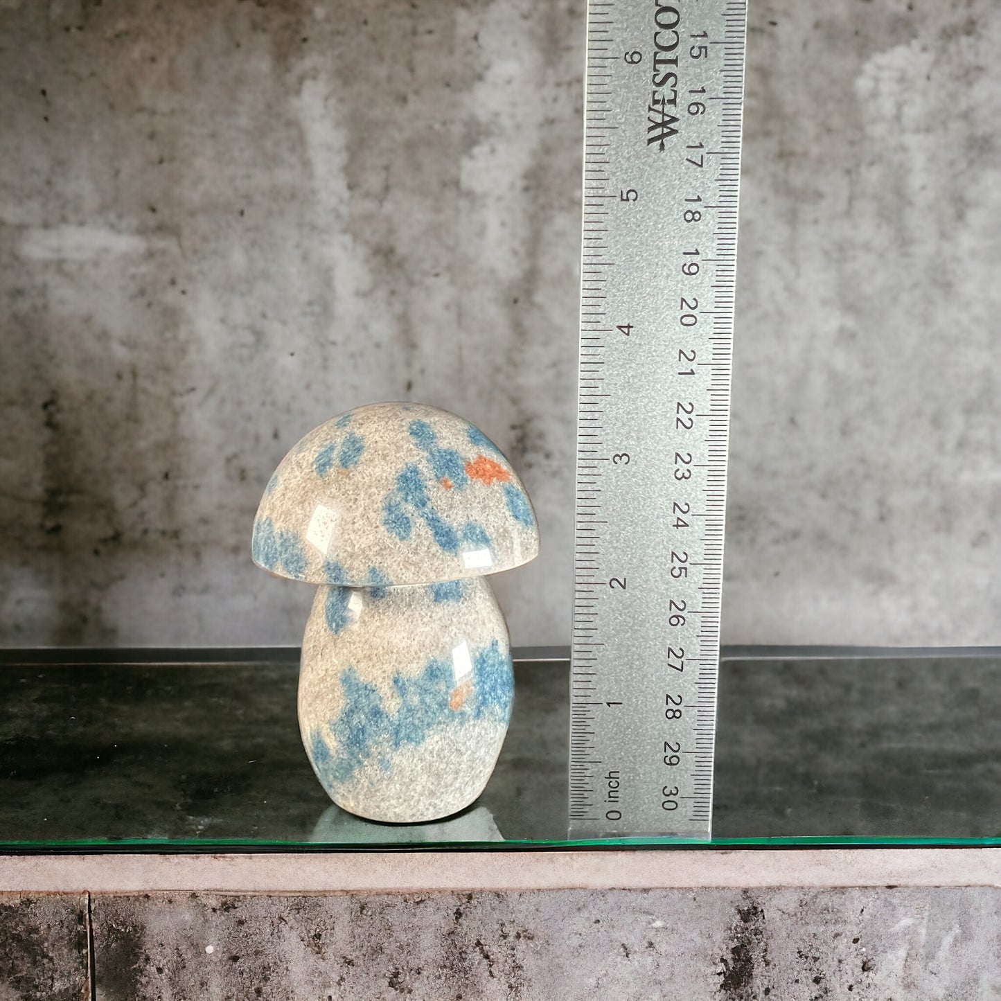 Azurite In Quartz Mushroom