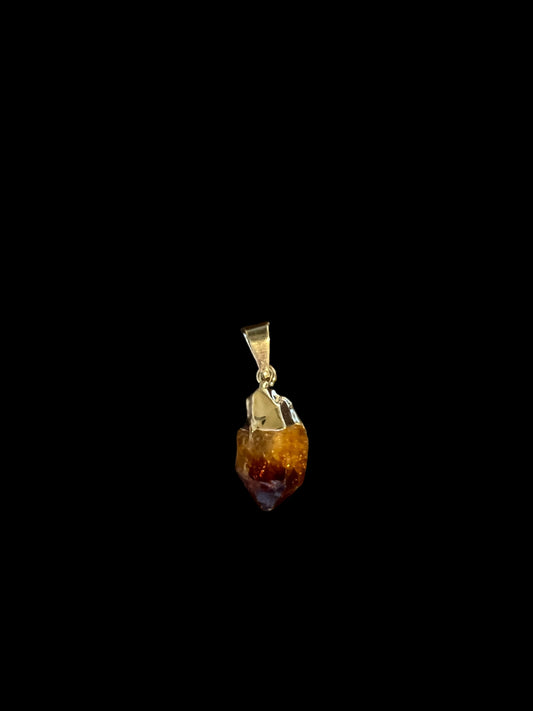 Citrine Single Point Pendant (Silver)
