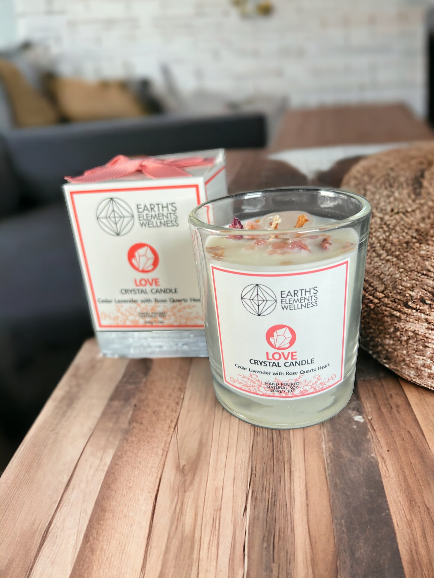 "Love" Crystal Candle