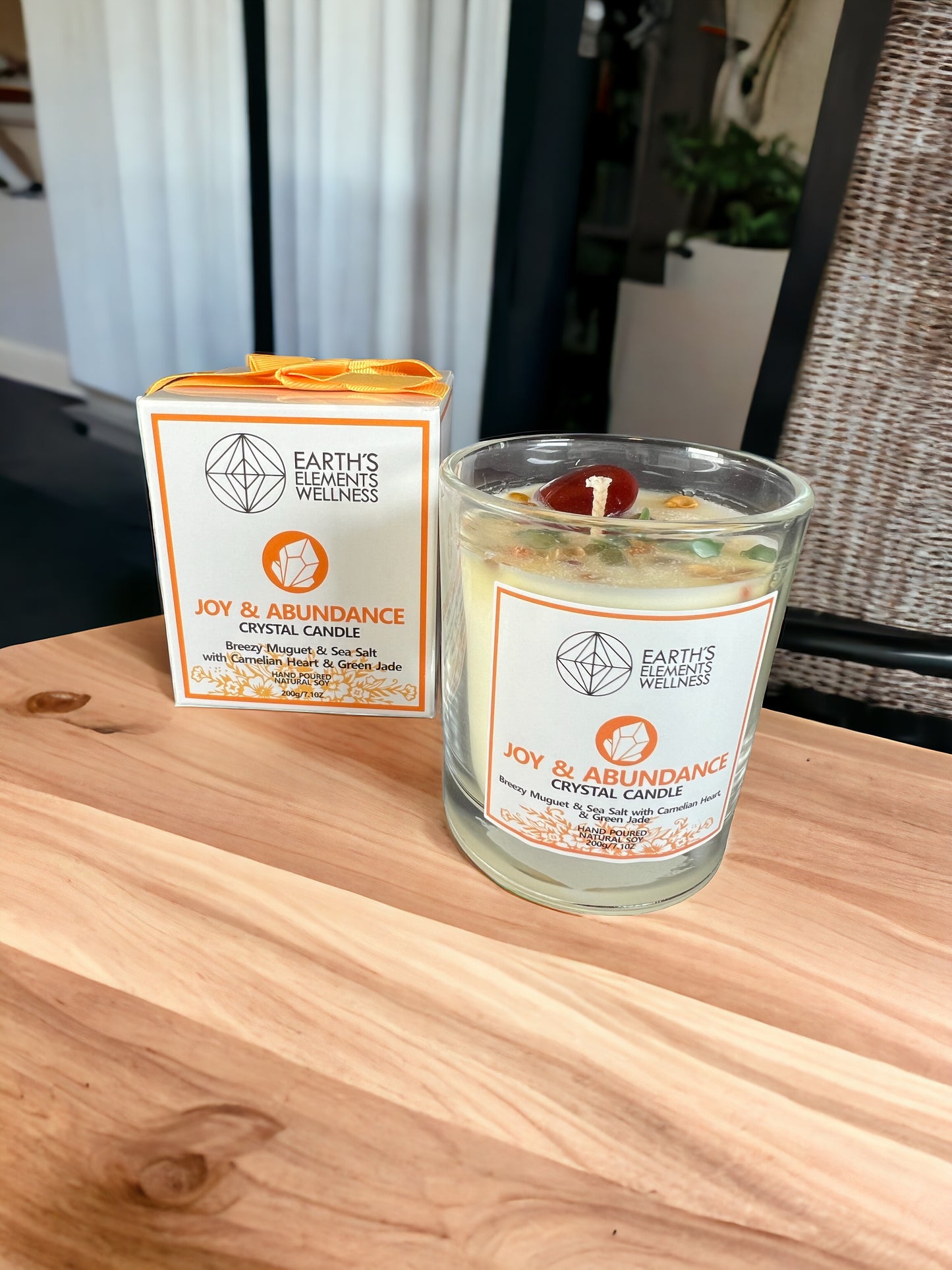 "Joy & Abundance" Crystal Candle