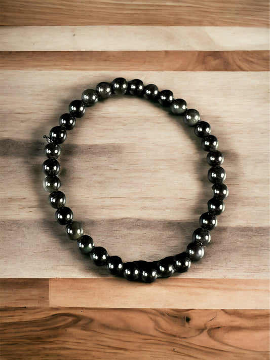 Gold Sheen Obsidian Bracelet 6mm