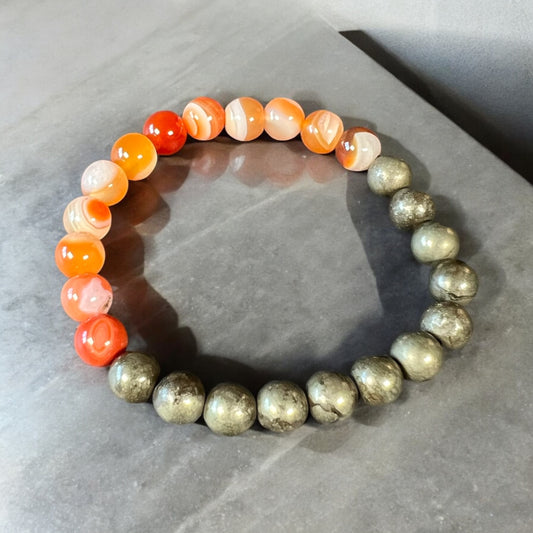 Carnelian & Pyrite Bracelet 8MM