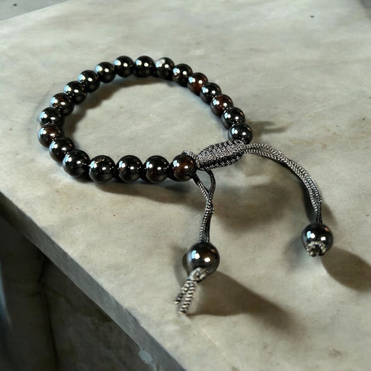 Black Obsidian Bracelet 8MM Adjustable