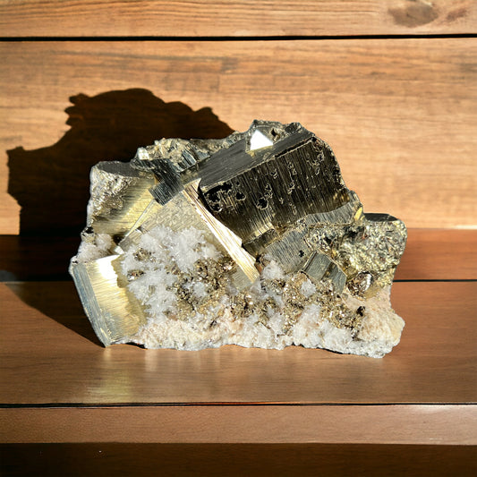 Pyrite Cluster With Quartz Inclusion P101 31oz