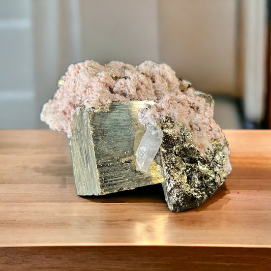 Pyrite Cluster With Quartz Inclusion P102  18oz